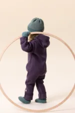 disana Zipp-Overall - Aubergine – Bild 3