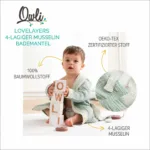 Owli LoveLayers Musselin Bademantel  – Mintgrün – Bild 7